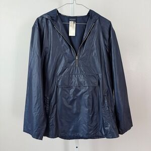 MONDI SPORT Navy Blue Anorak Hoodie Jacket Size 38 100% Acetate Lightweight